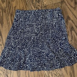 Blue and white wrap skirt